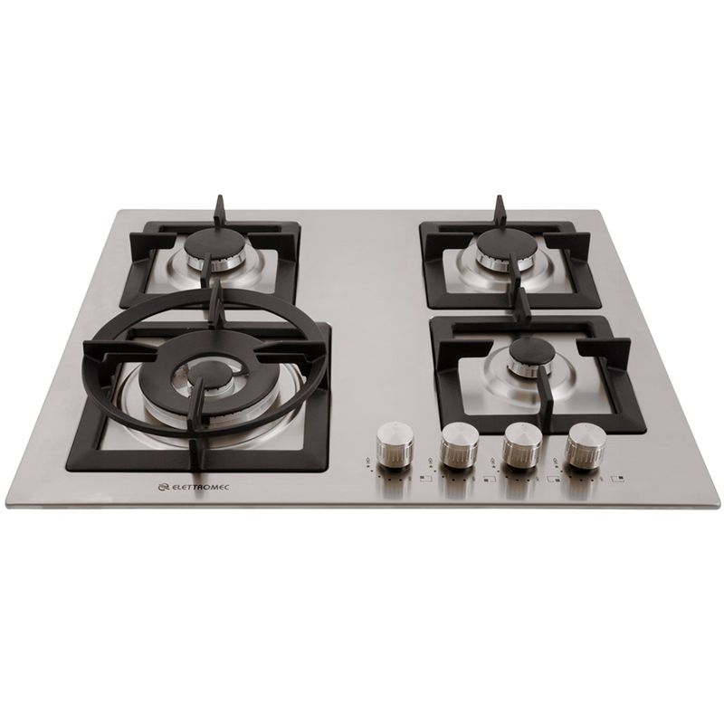 Cooktop 4 Bocas Elettromec Quadratto em Inox