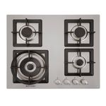 Cooktop 4 Bocas Elettromec Quadratto em Inox com trempe preto