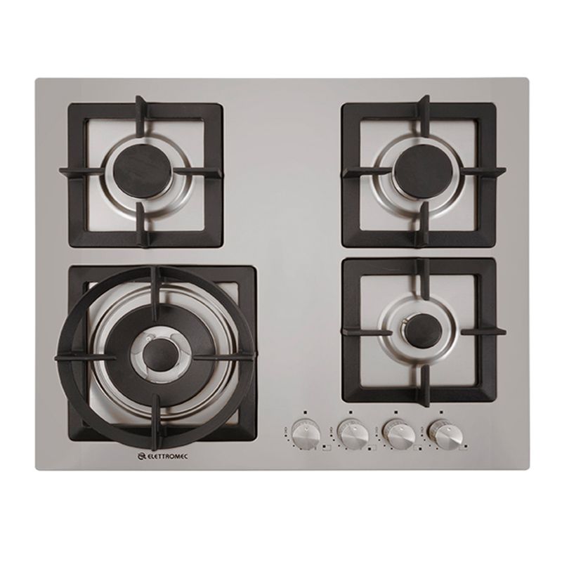Cooktop-4-Bocas-Elettromec-Quadratto-em-Inox-com-trempe-preto