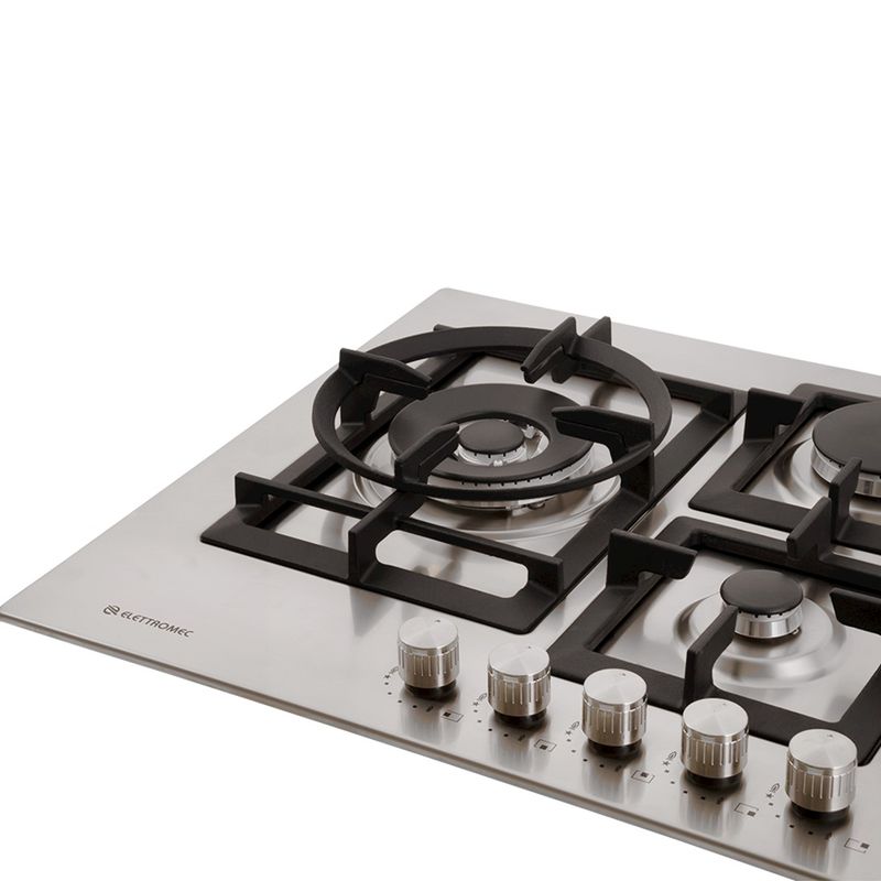 Cooktop 5 Bocas Elettromec em Inox, Bivolt