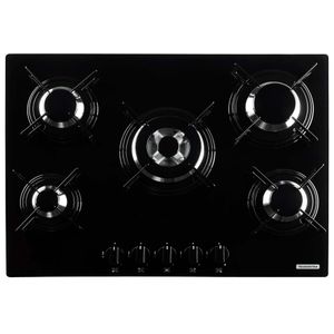 Cooktop a Gás Tramontina Glass Penta 5Q Vidro Preto Bivolt 94708/201