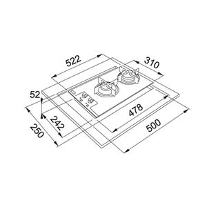 Cooktop a Gás Franke Glass 2Q Vidro Preto 14640