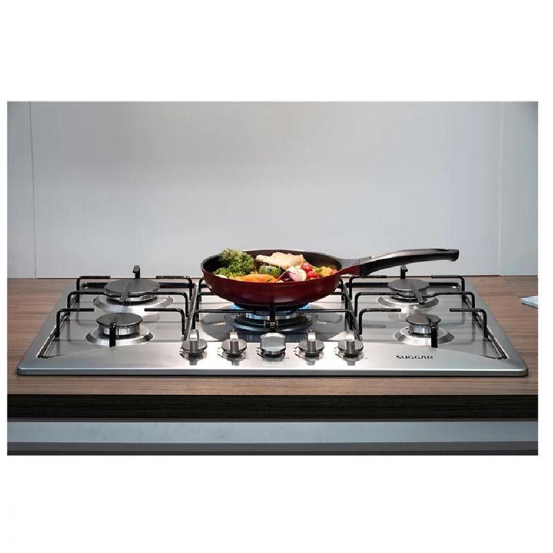 Cooktop à Gás Suggar 5 Bocas Inox
