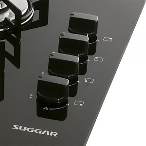 Cooktop a Gás Suggar 4Q Vidro Preto Bivolt FG4004VP