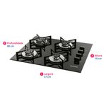 Cooktop-4-Bocas-Suggar-com-dimensoes-descritas-como-altura-largura-e-profundidade