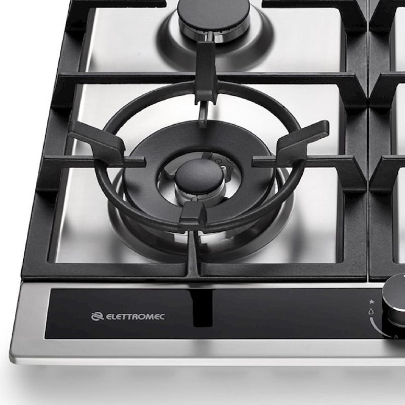 Queimador Tripla Chamado Cooktop Inox Elettromec