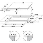 desenho técnico do Cooktop por Indução 4 Bocas Gorenje com dimensões