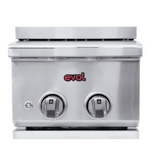 Churrasqueira Side Burner a Gás Evol 2 Queimadores Tripla-Chama Inox 34cm CBAPSBD-C