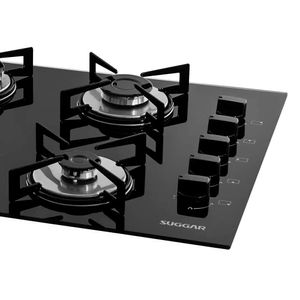 Cooktop a Gás Suggar Tripla Chama Lateral 5 Queimadores Preto Bivolt FG5535VP