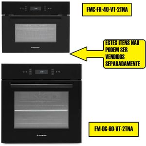 Forno Micro-ondas Elettromec de Embutir Vetro Flat Vidro Preto 40L 220V FMC-FR-40-VT-2TNA