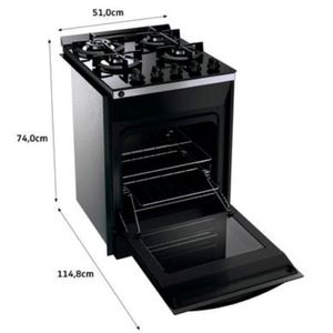 Fogão de Embutir Brastemp 4Q BYO4XAE Preto Bivolt BYO4XAEUNA