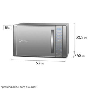Micro-ondas Electrolux de Bancada ME41X com Função Grill 31L Prata 220V 10318PBC289