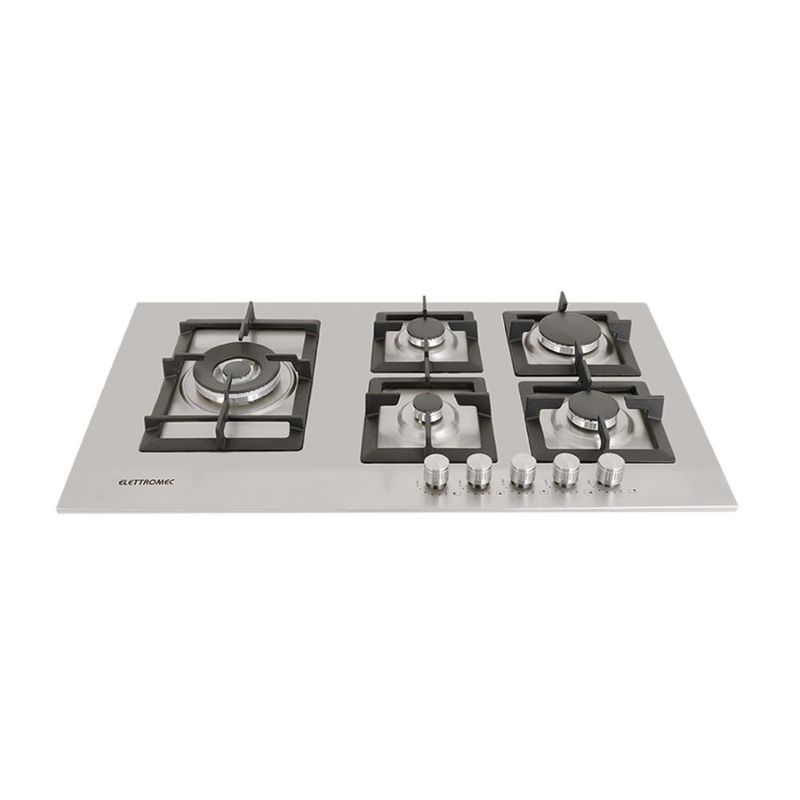 Cooktop 5 Bocas Elettromec Quadratto Inox