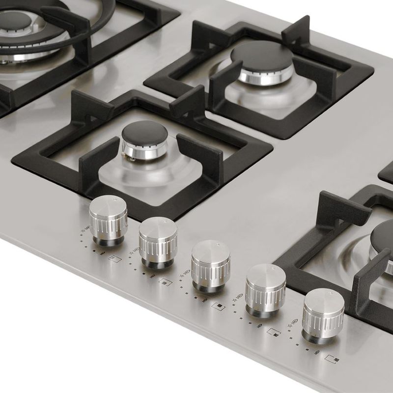 Cooktop 5 Bocas Elettromec Quadratto Inox