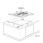 Desenho técnico do Cooktop 5 Bocas Elettromec Quadratto Inox