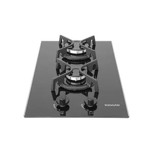 Cooktop a Gás Suggar 2Q Ferro Fundido Vidro Preto Bivolt FG2002FVP
