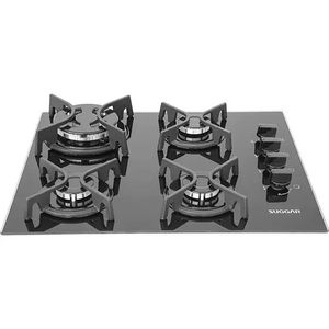 Cooktop a Gás Suggar 4Q Trich Ferro Fundido Vidro Preto Bivolt FG4404FVP