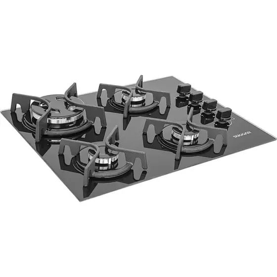 cooktop 4 bocas suggar com mesa de vidro e queimador tripla chama
