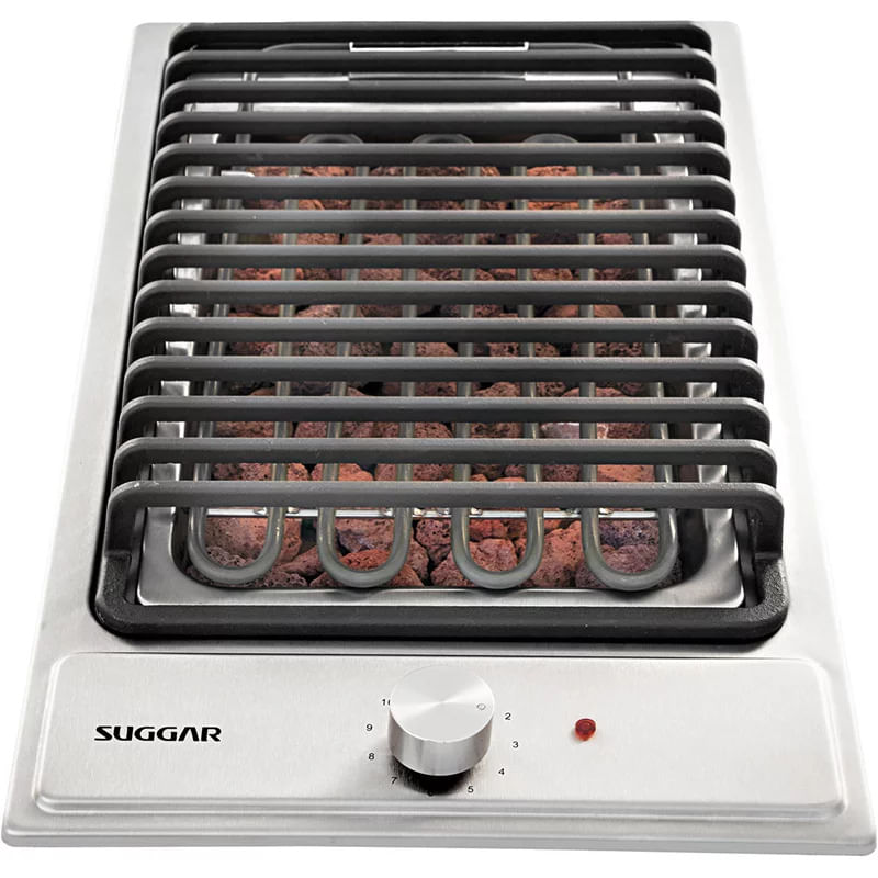 Cooktop Suggar Barbecue com Grelha em Ferro Fundido em inox