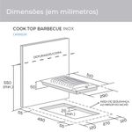 Desenho técnico explicativo do cooktop suggar barbecue