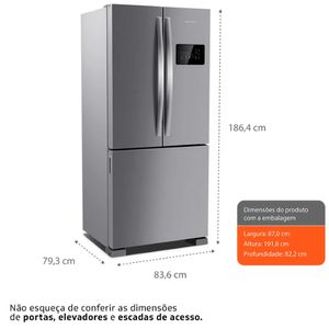 Geladeira Brastemp BRO85AK Frost Free French Door A+++ 554L Inox 220V BRO85AKBNA