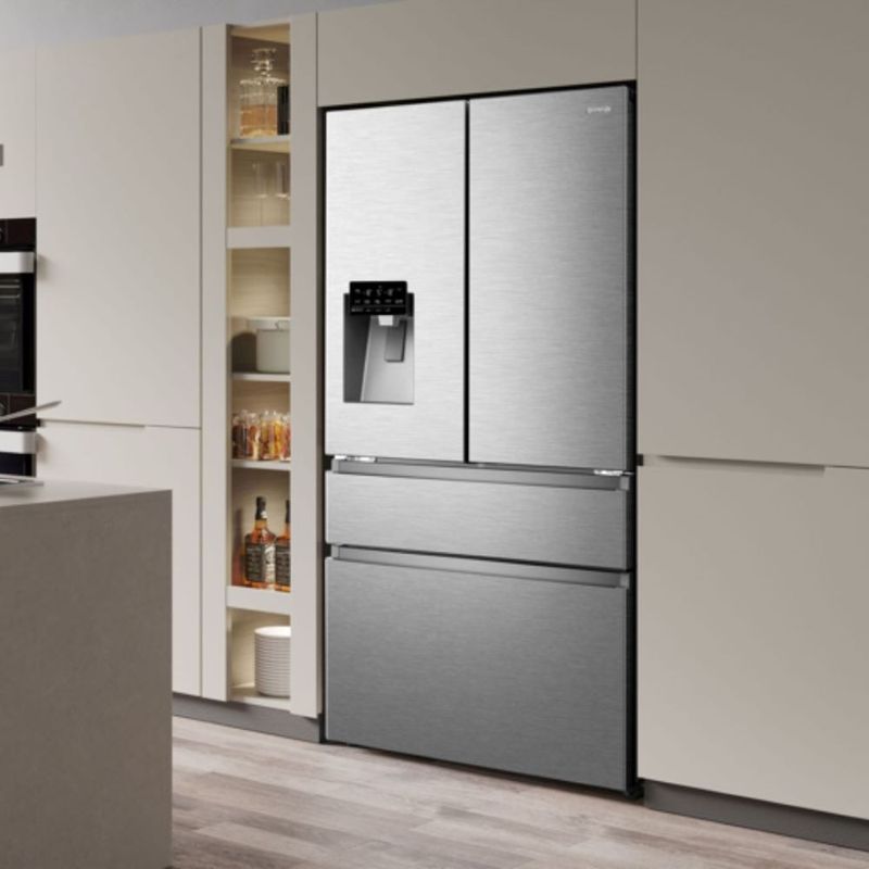 Geladeira-Gorenje-PureFlat-Premium-Triple-Zone-French-Door-Inverse-466-Litros-Inox-220V-GRF-49W