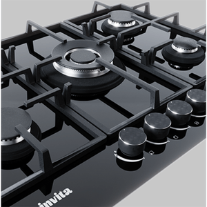Cooktop a Gás Invita 70cm 5QPreto Bivolt I-CKG-5Q-70-BL-3TNA