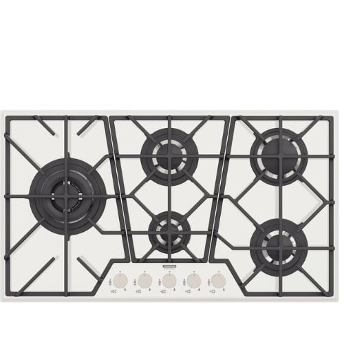 Cooktop Tramontina à Gás 90Cm 5 Bocas Vidro Full Branco Bivolt 94731/