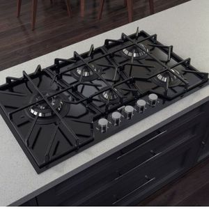 Cooktop a Gas Tramontina 90cm 5Q Penta Glass Full Safestop Preto Bivolt 94731/134