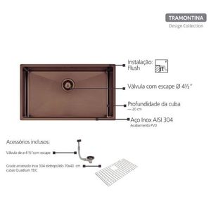 Cuba Tramontina Inox Quadrum Preta 94000/503