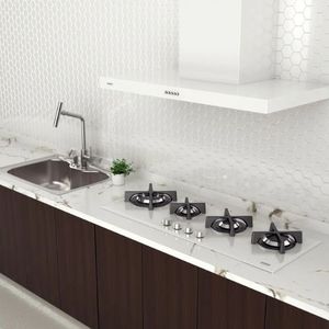 Cooktop a Gás Tramontina 100cm 4Q Slim Glass Flat Branco 94732/174
