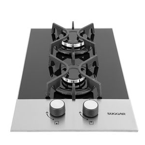 Cooktop a Gás Suggar 2Q Mesa de Vidro e Inox Bivolt FG2002FVPIX