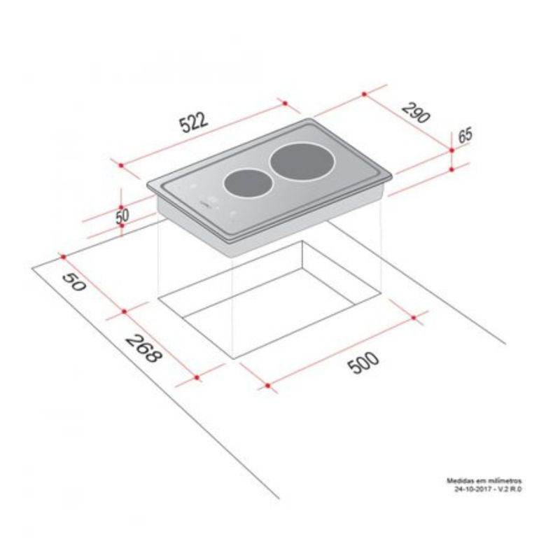 Cooktop-Eletrico-de-Inducao-Elettromec-Quadratto-2-Queimadores-30cm-DI-2Q-30-CI-2XBB-Cook-Eletroraro--2-