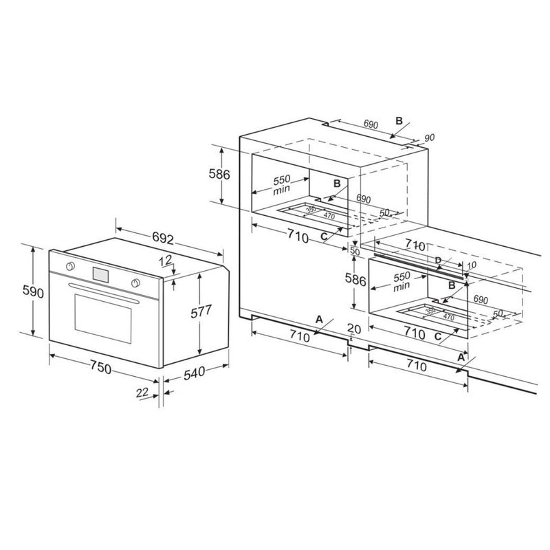 Forno-Eletrico-de-Embutir-Elettromec-LUCE-75cm-Inox-e-Preto-220v-FM-EL-75-LC-2TNA-Cook-Eletroraro--5-