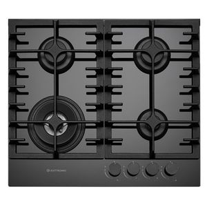Cooktop a Gás Elettromec Vetro 4Q 60cm Preto Bivolt CKG-4Q-60-VT-3TNA