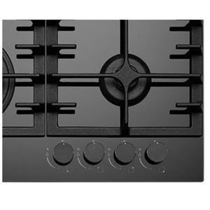 Cooktop a Gás Elettromec Vetro 4Q 60cm Preto Bivolt CKG-4Q-60-VT-3TNA