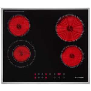 Cooktop Elétrico Elettromec Vitrocerâmico 4Q Preto 60CM 220V CKV-4Q-60-CV-2XBA