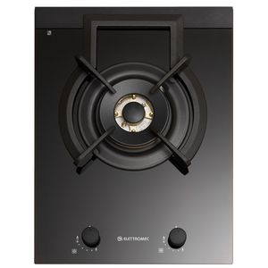 Cooktop a Gás Elettromec Dominó Vetro Dual Flame 1Q Preto 38cm Bivolt DG-1Q-38-VT-3ZEA