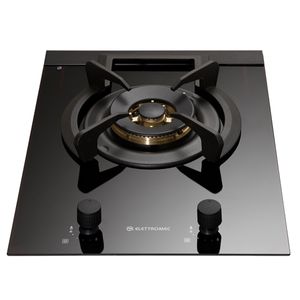 Cooktop a Gás Elettromec Dominó Vetro Dual Flame 1Q Preto 38cm Bivolt DG-1Q-38-VT-3ZEA