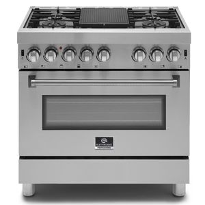 Fogão de Piso Elettromec Freestanding 5Q 116L 90cm Inox 220V FGG-5Q-90-XP-2GMA