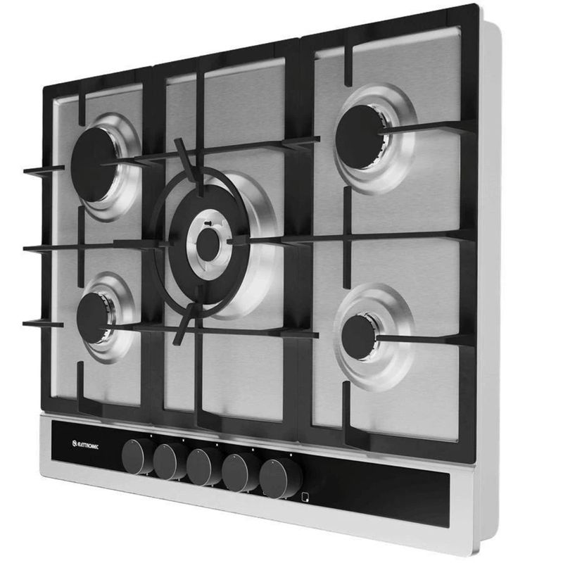 Cooktop-a-Gas-Elettromec-Sole-70cm-Inox-Bivolt-CKG-5Q-70-SL-3TNB-Cook-Eletroraro--5-