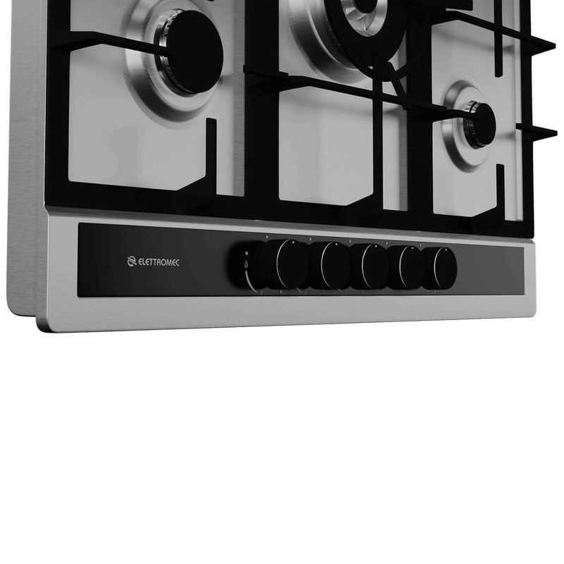 Cooktop-a-Gas-Elettromec-Sole-70cm-Inox-Bivolt-CKG-5Q-70-SL-3TNB-Cook-Eletroraro--4-