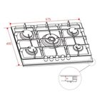 Cooktop-a-Gas-Elettromec-Sole-70cm-Inox-Bivolt-CKG-5Q-70-SL-3TNB-Cook-Eletroraro--7-