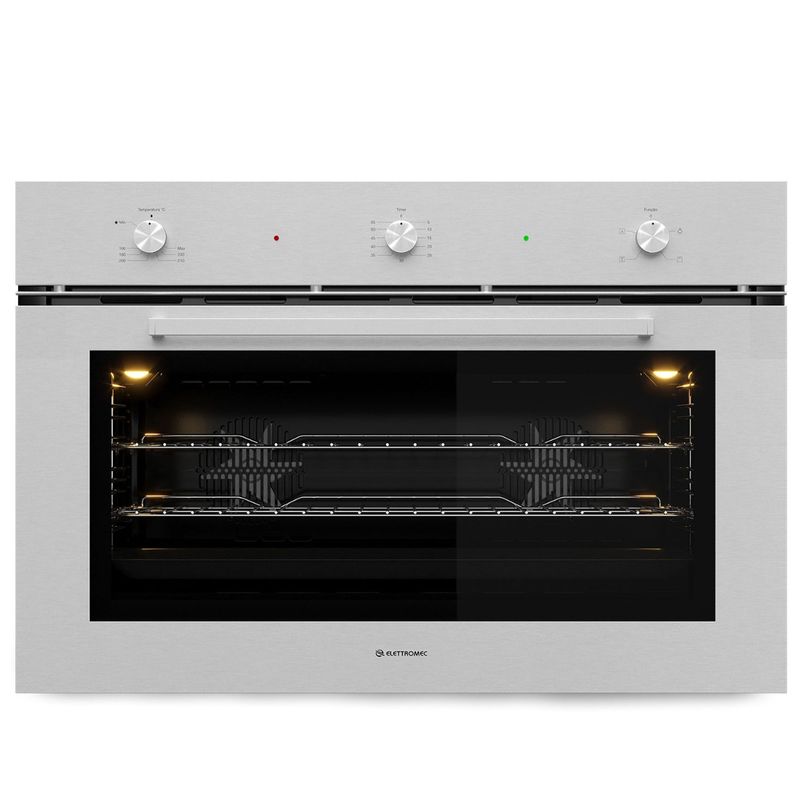 Forno-a-Gas-Elettromec-125-Litros-Luce-Grill-90cm-Inox-220V-FG-AN-90-LC-2LCA-Cook-Eletroraro