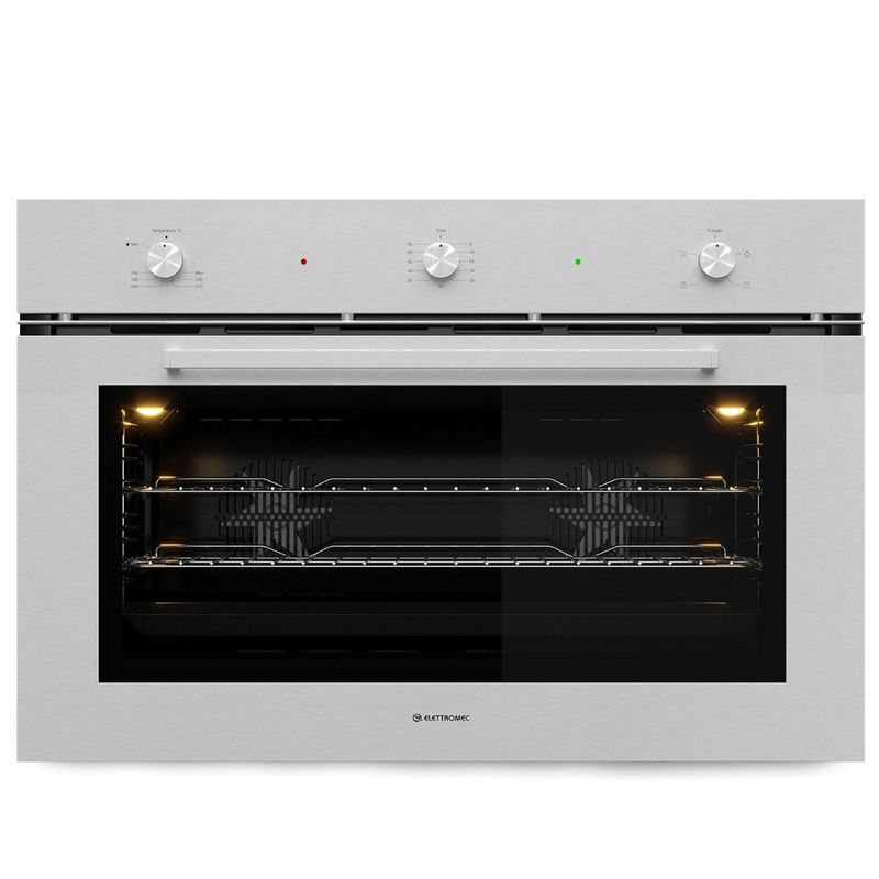 Forno-a-Gas-Elettromec-125-Litros-Luce-Grill-90cm-Inox-220V-FG-AN-90-LC-2LCA-Cook-Eletroraro