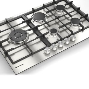 Cooktop a Gás Elettromec Luce 5Q 75cm Inox Bivolt CKG-5Q-75-LC-3ZEA