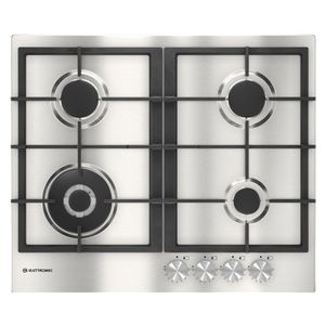 Cooktop a Gás Elettromec Luce 4Q 60cm Inox Bivolt CKG-4Q-60-LC-3ZEA