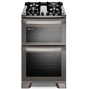 Fogão de Piso Electrolux FE4DC Com Forno Duplo PerfectCook360 4Q Cinza 110V 33042CBA185
