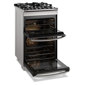 Fogão de Piso Electrolux FE4DC Com Forno Duplo PerfectCook360 4Q Cinza 110V 33042CBA185