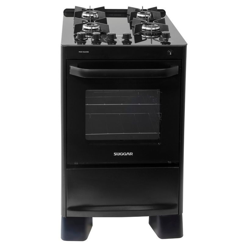 Fogao-Suggar-Max-Glass-4-Queimadores-Mesa-Vidro-Preto-Bivolt-FGVMG410PT-Cook-Eletroraro